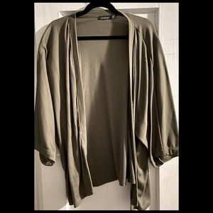 Plus size khaki cardigan